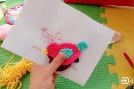 钩针平面小鸟教程，可做衣服装饰，小朋友的最爱，新手也可以编织