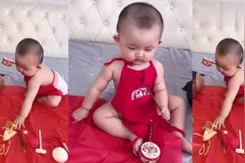 小凯皙一周岁抓周，两次都是抓了同样的东西，太意外了！