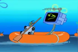 海绵宝宝：痞老板带电脑老婆度蜜月，惹怒了它，大游轮被劈成两半视频封面