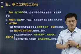 龙炎飞老师带你熟记单位工程竣工验收的流程是什么？视频封面