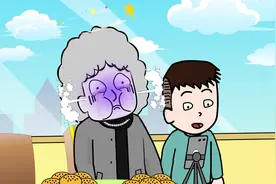 【动漫】奶奶为了直播竟然浪费食物，好在屁登机智，结局很开心