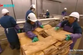 美国猪肉培根加工制造过程，排肉熏制切片自动化封装！视频封面