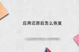 应用还原后怎么恢复视频封面