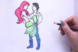 如何画美人鱼公主和王子视频封面