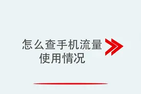 怎么查手机流量使用情况