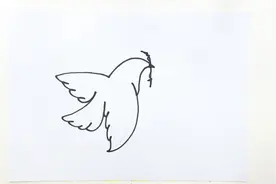 一笔巧画鸽子方法