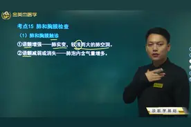 肺和胸膜检查01触诊：语颤增强减弱消失；肺部叩诊：清音、浊音等视频封面
