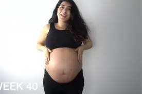 孕妇妈妈记录0到40周的肚子的变化视频封面