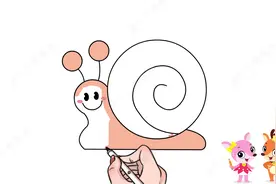 趣味卡通简笔画，1分钟学画快乐的小蜗牛，画完涂色好简单视频封面