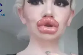 22岁女网红整出世界最丰满嘴唇，意外撞脸梁朝伟“香肠嘴”视频封面