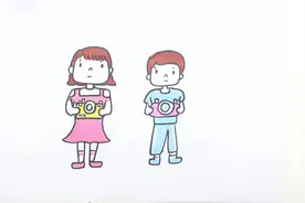 拿着相机的小朋友怎么画视频封面