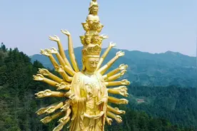 航拍长沙沩山密印寺，33层楼高的千手观音宏伟壮观！！！视频封面