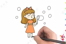 六一儿童节简笔画，简单漂亮的吹泡泡女孩简笔画，宝宝轻松学画画视频封面