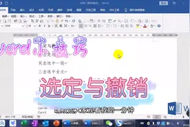 #word小技巧#选定与撤销视频封面