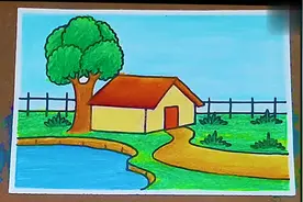 儿童简笔画精选-如何画出一幅美丽的乡村风景画