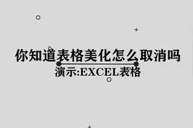 你知道excel表格美化怎么取消吗， 那些你所必须要知道的小技巧视频封面