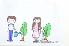 浇树的小孩怎么画简笔画视频封面