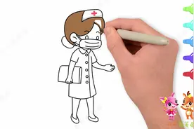 儿童防疫情简笔画，学画白衣天使,护士姐姐辛苦了！为你们点赞！视频封面