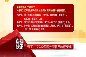 来了！2020年部分节假日放假安排出炉视频封面