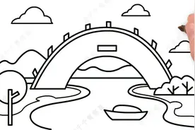 简单画大自然风景画，简笔画绘画风景篇，小桥流水诗意画境视频封面