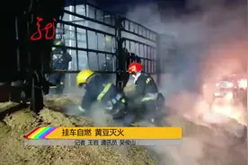 高速路上货车突然着火 交警及时赶到 用黄豆灭火视频封面