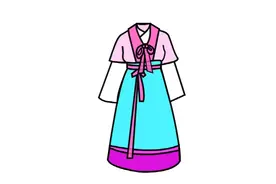 古代衣服简笔画教程，教小朋友如何画汉服，儿童幼儿学绘画美术