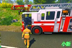 模拟消防员:山里一棵大树突然倒下，拿出电锯清理吧