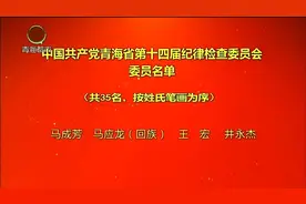 中国共产党青海省第十四届纪律检查委员会委员名单视频封面