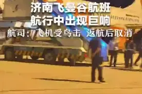 济南飞曼谷航班航行中出现巨响，航司：飞机受鸟击，返航后取消图片