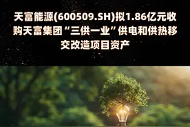 天富能源(600509.SH)拟1.86亿元收购天富集团“三供一业”供电和供热移交改造项目资产图片