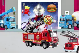 小工程车们从电梯里接妈妈回家，工程车动画片大全 #挖掘机视频封面