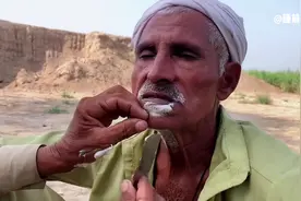 今天正点不一样的沉浸式体验一期印度大叔户外修面的过程视频封面