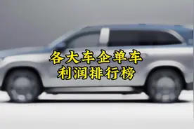 各大车企单车利润排名