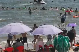 河北秦皇岛一浴场游客手拉手下海搜寻走失女孩图片