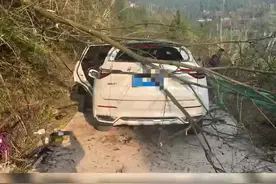 四川一小轿车从悬崖坠落，现场视频曝光图片
