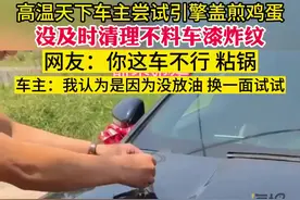 高温天车主用引擎盖煎鸡蛋致车漆炸纹 车主：准备再换一面试试图片