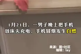 手机夜间充电冒烟自燃 机主：太吓人了 夜晚充电一定要注意安全图片
