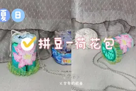 拼豆-收纳盒/包：夏日荷花包✓【原创-手工